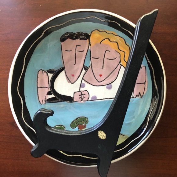 Married Couple, hand made plate. 10.5” diameter (stand included) - Picture 7 of 9